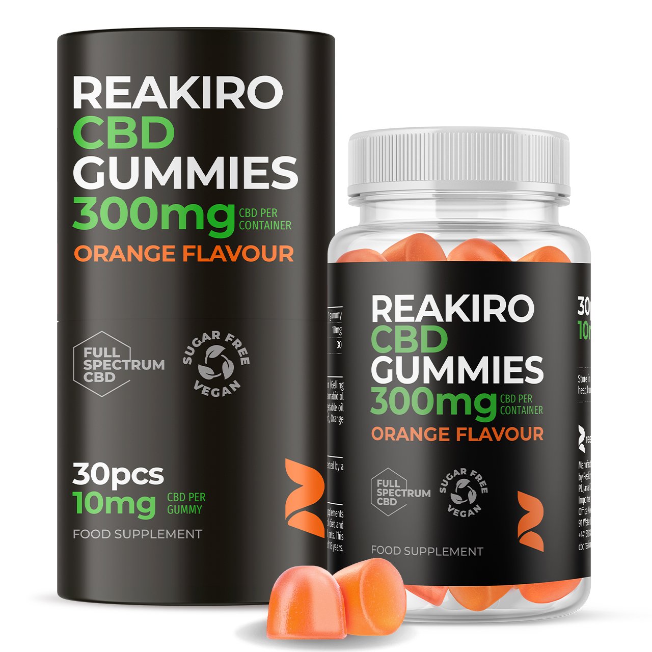 CBD Vegan Gummies 300mg 30pcs - Orange Flavour - Image 2
