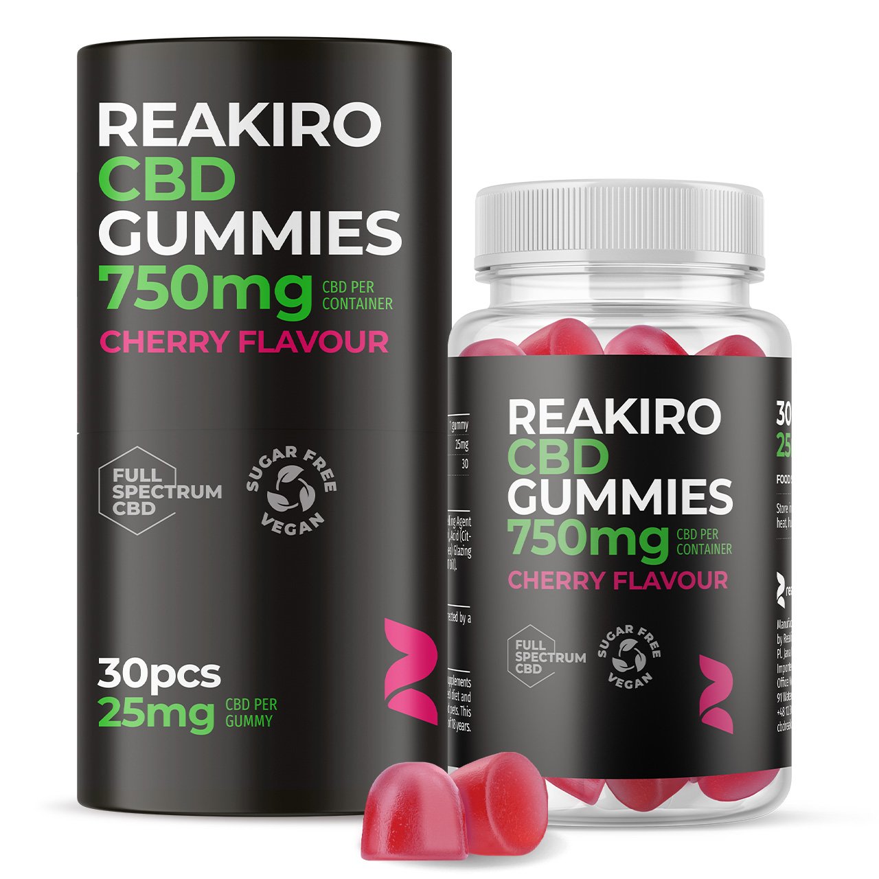 CBD Vegan Gummies 750mg 30pcs - Cherry Flavour - Image 2