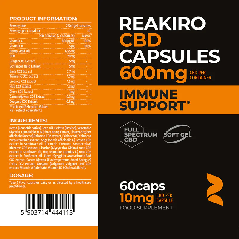 Immune Support CBD Capsules 600mg - Image 2